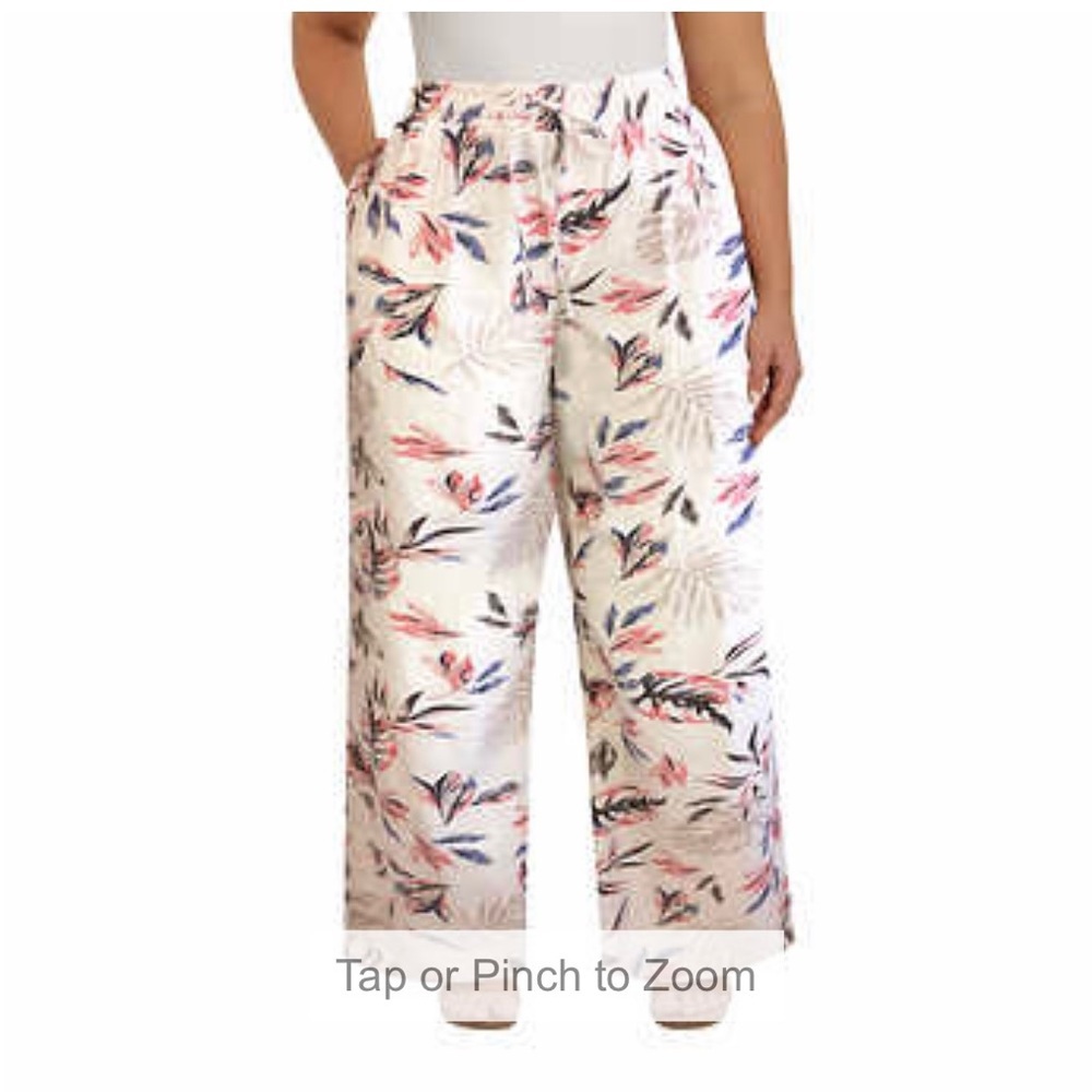 Linen Blend Patterned Pants